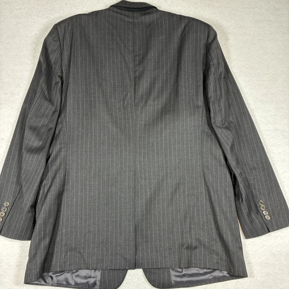Vintage Brooks Brothers 46L USA MADE Gray Pinstripe Super 110s Wool Suit Jacket